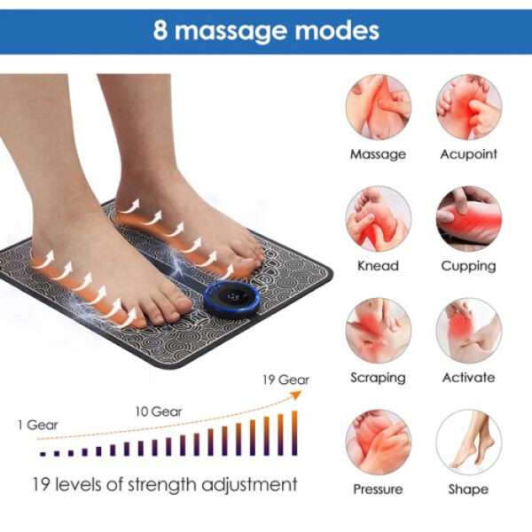 Electric EMS Foot Massager Pad Portable Foldable Massage Mat Muscle Stimulation Improve Blood Circulation Relief Pain Relax