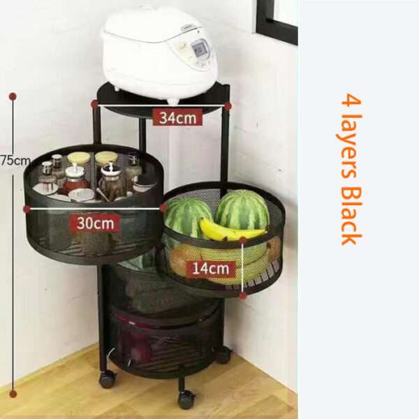 4 Layer Round Shape Kitchen Rack