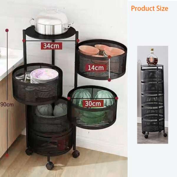 5 Layer Round Shape Kitchen Rack