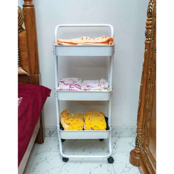 3 Layer Trolley Rack (White Colour)