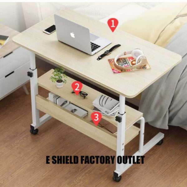 ADJUSTABLE DOUBLE LAYER READING TABLE ( Wood colour)