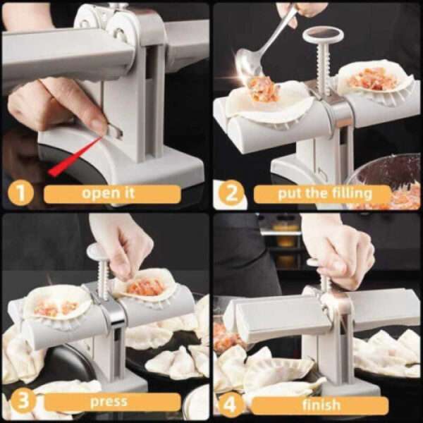 Dumpling Maker Household Double Head Automatic Dumpling Maker Press Mold Making Tool Easy to Use for Dumplings