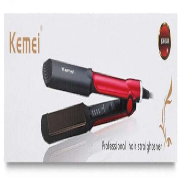 Kemei KM-531 Professional Hair Straightener - Black and Red