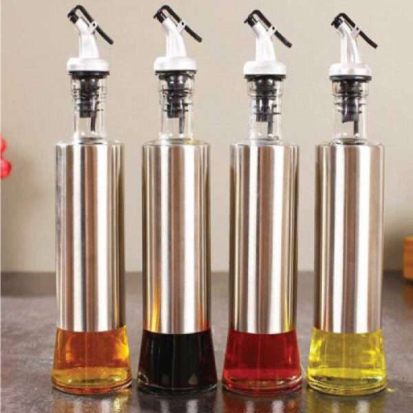 500ml Stainless Steel Glass Oil Can Oil Pot