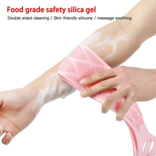 Food Grade Silica Gel Bath Towel( Rub Brush Pull Back Strip Rub Back Belt Bathroom Tools)