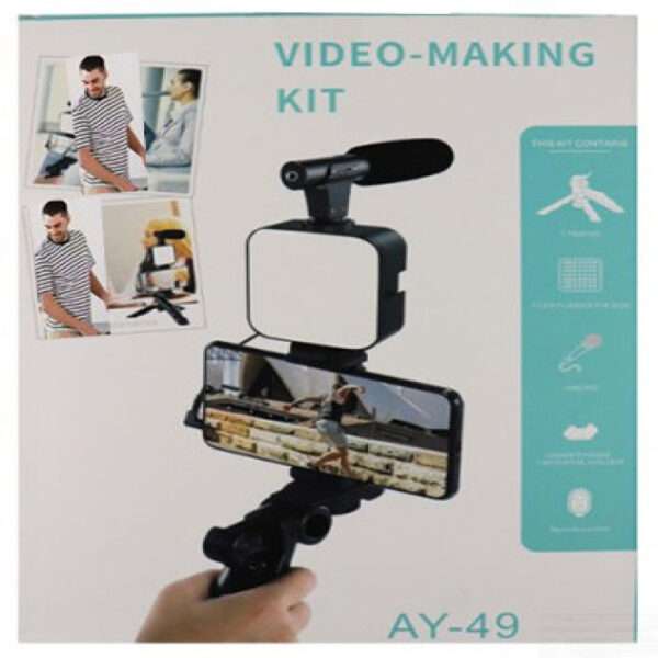 AY-49 Video Making Tripod Kit with Mic (Youtube VIDEO Making Kit VLOGGING KIT FOR LIVE STREAMING KIT-AY-49)