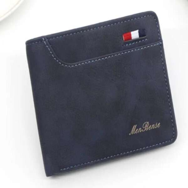 Customize Card Holder Men's Wallet Slim Stylish PU Leather Short Purse Simple Casual Men Wallets Navy Blue spotted design(Stylish casual multi-slot Men's Wallet Wallet Clip short)