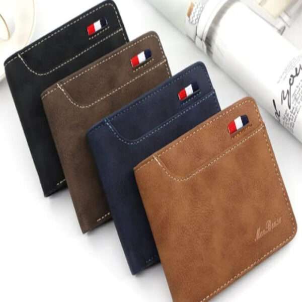 Customize Card Holder Men's Wallet Slim Stylish PU Leather Short Purse Simple Casual Men Wallets Navy Blue spotted design(Stylish casual multi-slot Men's Wallet Wallet Clip short)