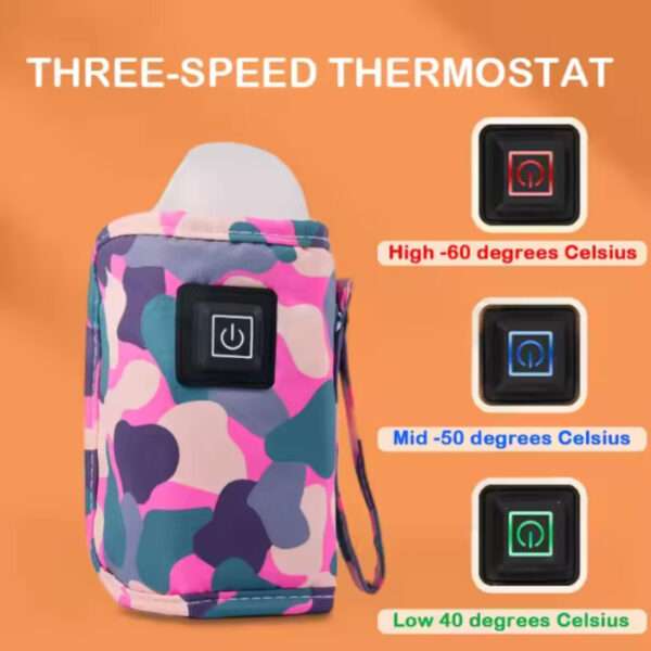 USB Milk Water Warmer Bottle Heater Travel Stroller Insulated Bag Baby Nursing Safe Kids Supplies for Outdoor Winter