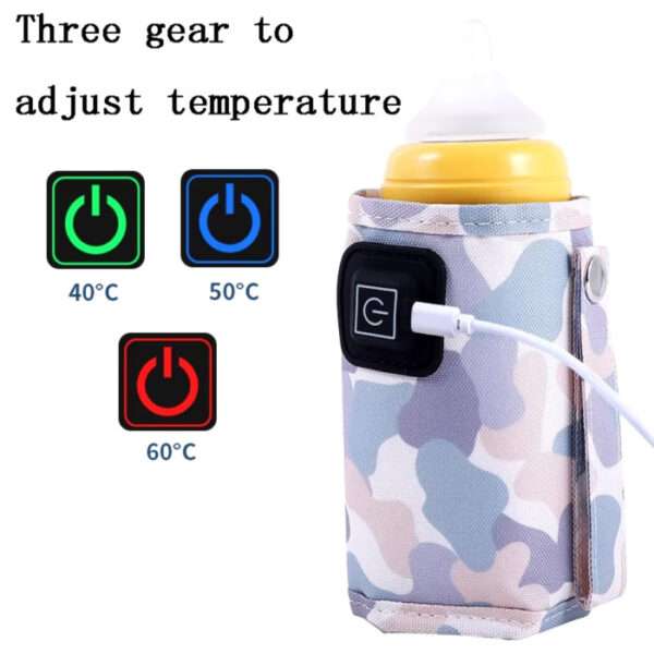 USB Milk Water Warmer Bottle Heater Travel Stroller Insulated Bag Baby Nursing Safe Kids Supplies for Outdoor Winter