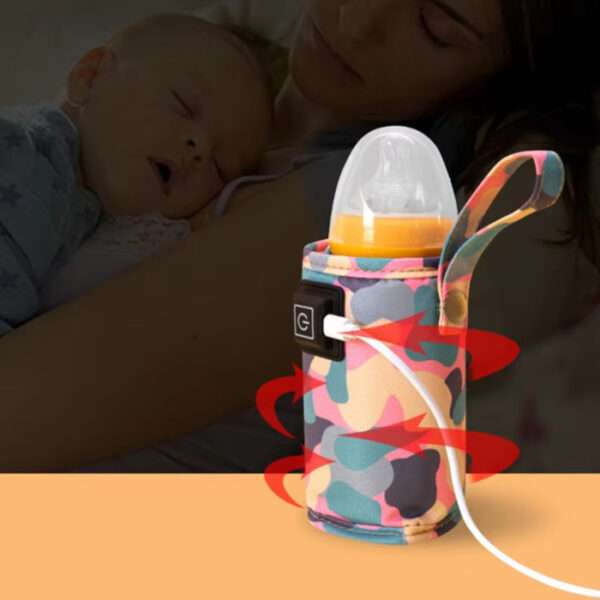 USB Milk Water Warmer Bottle Heater Travel Stroller Insulated Bag Baby Nursing Safe Kids Supplies for Outdoor Winter