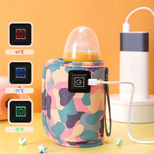 USB Milk Water Warmer Bottle Heater Travel Stroller Insulated Bag Baby Nursing Safe Kids Supplies for Outdoor Winter