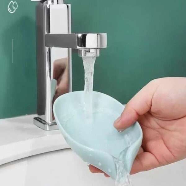 Soap Holder Drain Water Soap Dish Leaf Shape Soap Box Shower Soap Drainer Suction Cup Soap Container Modern Bathroom Accessories